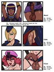 3futas big_penis bumpy_penis capcom chart cum_volume_chart dark-skinned_futanari dark_skin falke final_fight foreskin futa_only futanari genitalwear measurements menat partially_retracted_foreskin penis_size_chart penis_size_difference poison_(final_fight) pubic_hair rampage0118 stats street_fighter street_fighter_v thick_penis uncut veiny_penis