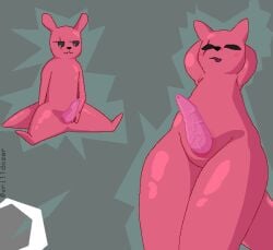 2025 :3 abstract_background animal_genitalia anthro artist_name biped black_eyes black_nose blep blush blush_lines cel_shading colored digital_media_(artwork) empty_eyes eye_scar facial_scar fingers front_view genital_slit genitals geometric_background hand_on_leg hand_on_penis hand_on_thigh hands_behind_head happy hunter_(rain_world) long_ears low-angle_view male multiple_poses nude penis pink_body pose presenting presenting_penis rain_world scar shaded simple_background sitting solo spread_legs spread_slit spreading tail tapering_penis tapering_tail text thick_tail thick_thighs tongue tongue_out vein veiny_penis videocult vrilldozer wide_hips