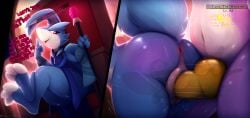2025 3_toes absurd_res anthro anthro_only anus ass bandai_namco bodily_fluids chair clothing cocky defeat_sex defeated dialogue digimon digimon_(species) dorumon duo english_text erection feet female feral forced furniture gameplay_mechanics genital_fluids genitals gui health_bar hi_res instant_loss_2koma knot lagomorph leporid level_up male male/female mammal open_mouth paws penetration penis presenting presenting_hindquarters queen rabbit rape raunikayle rear_view rough_sex royalty sex size_difference staff text thick_thighs throne throne_room toes vaginal_fluids vaginal_penetration visionaryserpent vulva x-digimon yama_the_dorumon yori_the_raunikayle