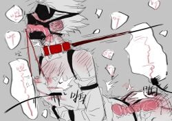 blindfold bondage haikyuu!! huifaysong male male_focus male_only nishinoya_yuu restrained sex_toy sex_toy_in_ass slap_mark slapping_ass