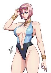 2d blue_eyes cleavage female lucaspflp manon_legrand pink_hair street_fighter street_fighter_6 swimsuit tagme