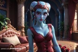 1girls aayla_secura ai_generated artist_name blue_hair blue_skin breasts brown_eyes cleavage clone_wars collarbone colored_skin corset couch double_bun dress female flower hair_bun hi_res humanoid indoors jedi lips looking_at_viewer lucasfilm makeup medium_breasts mole parted_lips petals pillow plant progenarts red_dress red_flower red_rose rose rose_petals sleeveless solo star_wars star_wars:_the_clone_wars star_wars_rebels twi'lek upper_body watermark web_address window