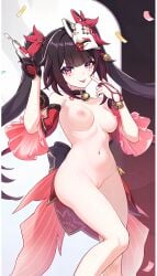 breasts gun honkai:_star_rail honkai_impact_3rd nude sparkle_(honkai:_star_rail) tongue_out twintails