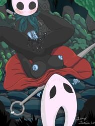 big_penis blush bodily_fluids breasts cape clothing duo female female_penetrated genitals hi_res hollow_knight hornet_(hollow_knight) incest larger_female lazytherian male male_penetrating male_penetrating_female nipples penetration penis protagonist_(hollow_knight) pussy sex signature size_difference smaller_male stomach_bulge straight team_cherry vaginal_penetration vessel_(species) video_games weapon