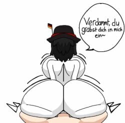 1boy 1girls anal anal_sex animated animated_gif beat_banger big_ass big_breasts fedora fully_nude german german_flag german_girl german_text germany gif huge_ass jiggling_ass legs_spread naked_female naked_male oc ponytail ponytail_female reverse_cowgirl_position riding riding_penis roblox robloxian simple_background tagme text_bubble thick_thighs translated white_background white_skin