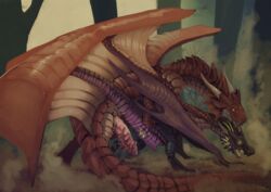 animal_genitalia cloaca detailed detailed_scales dragon duo erection female feral genitals hi_res male nude open_mouth penis reptile scales scalie stardragon straight stygimoloch_(artist) wings wyvern