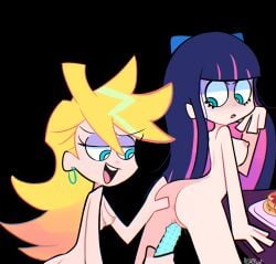 2girls accurate_art_style alwer alwerart ass blonde_hair breasts completely_nude female female_only incest lesbian light-skinned_female light_skin long_hair naked nipples nude nude_female panty_&_stocking_with_garterbelt panty_anarchy purple_hair stocking_anarchy studio_trigger yuri