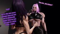 2girls 3d ass ass_bigger_than_head big_ass big_breasts big_thighs bigger_female bimbo breasts breasts_bigger_than_head bubble_ass bubble_butt bust busty curvaceous curvy curvy_figure female height_difference hips huge_ass huge_breasts huge_thighs kori_(sevenarts) large_ass large_breasts large_thighs larger_female light-skinned_female light_skin mature mature_female milf muscle_mommy muscular muscular_female older_female older_sister older_sister_and_younger_sister original original_character pink_hair purple_hair round_ass round_breasts sevenarts sevenverse short_female shorter_female siblings sisters size_difference slim_waist smaller_female sylvia_(sevenarts) taller_female thesevenartsx thick thick_hips thick_legs thick_thighs thighs thighs_bigger_than_head voluptuous waist wide_hips wide_thighs younger_female younger_sister
