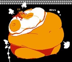 air_inflation belly belly_expansion belly_overhang big_belly big_breasts breasts cleavage disco_chaos female female_focus female_only huge_belly huge_breasts human immobile immobilization inflation love_handles muffin_top pixel_art princess_peach princess_toadstool ready_to_pop spherical_inflation super_mario_bros. thick_thighs thighs tight_clothing wide_hips