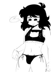 1boy black_bra black_panties black_underwear blush bra bulge cat_lingerie clothed clothing femboy hair lingerie male navel panties simple_background solo ssrebba twink underwear white_background