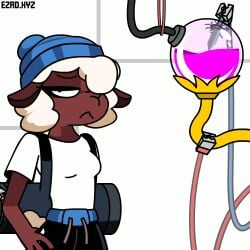 2024 2d animated anthro beanie big_breasts big_nipples blue_beanie blue_clothing blue_hat blue_headwear bouncing_breasts bovid breast_expansion breasts caprine clothing erect_nipples expansion ezee_(artist) falling female grabbing_own_breast gym_bag hair_over_eye hand_on_hip hat headgear headwear heart huge_breasts hypnosis mammal mind_control nipple_outline nipples open_mouth purple_eyes sheep shirt solo spiral spiral_eyes t-shirt topwear track_pants white_clothing white_shirt white_topwear