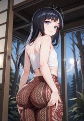 1boy 1femboy 2025 ai_generated alternate_version_available big_ass bleach crossdressing femboy feminine_male flare_pants forbidden_pants girly giselle_gewelle kimkon203 light-skinned_male lips looking_at_viewer male male_only penis solo standing steamy_breath thick_thighs thighs top topwear trap white_top white_topwear