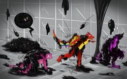 2025 avian bound captured disney dragon encasement entrapment hi_res kronos_unveiled latex multiple_people mythological_creature mythological_scalie mythology orbs pixar rappy_(blazeraptor) riggedreded scalie spreading stuck the_incredibles toy trap_(contrivance)