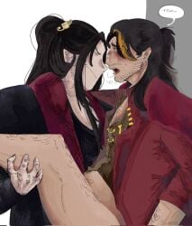 ahe_gao anal_sex bara beard black_eyes black_hair brown_eyes crying fat_titties gay gay_sex hate_sex honestly_quite_incredible jia_qiu_(limbus_company) lei_heng_(limbus_company) lei_heng_(project_moon) limbus_company long_hair male oh_my_god oh_my_goodness_gracious old_men old_men_yaoi polcito_rp ponytail project_moon tanned_skin yaoi zooweemama
