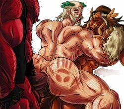 anal ass balls bara big_ass big_breasts big_butt big_nipples bo_(brawl_stars) brawl_stars breasts bull_(brawl_stars) demon double_penetration exposed_breasts exposed_nipples exposed_pussy fat_ass gay hair huge_ass huge_breasts huge_butt huge_nipples male monster muscular nipples penetration penis pubic_hair pussy rough_sex sam_(brawl_stars) sex spank_marks spanking submissive