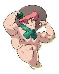 1boy 2019 2d 2d_(artwork) 2d_artwork abs areolae armpits artist_name bara bare_pectorals biceps bracelet buff creatures_(company) english_commentary fanart flexing flexing_arms freckles game_freak green_eyes green_scarf grin hat hat_only looking_ahead male male_only milo_(pokemon) muscles muscular muscular_male naked naked_male navel nintendo nipples no_background no_nipples no_pants no_sex no_shirt no_underwear nude nude_male one_glove orange_hair pecs pectorals pokemon pokemon_ss posing scarf scarf_only shirtless shirtless_male simple_shading smile solo solo_focus solo_male sun_hat topless_male upper_body white_background zephleit