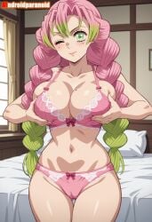 1girls ai_generated aindroidparanoid ass ass big_ass big_breasts big_butt breasts busty cameltoe cleavage curvy cute demon_slayer fat_ass female female_only gigantic_breasts hair hi_res hips huge_ass huge_breasts human kanroji_mitsuri kimetsu_no_yaiba large_ass large_breasts legs lingerie massive_breasts narrow_waist panties slim_waist tagme thick_ass thick_thighs voluptuous waist wide_hips