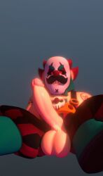 3d balls big_balls big_penis brawl_stars breasts clown halloween halloween_costume huge_balls huge_cock male muscular nipples penis render sam_(brawl_stars) seductive solo