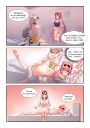 2girls animal_ears arknights ass bottomless ceylon_(arknights) female_only imminent_spanking ridu2 schwarz_(arknights)