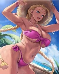 1girls 2025 2d 2d_(artwork) armpits ass ass athletic athletic_female bare_belly bare_shoulders bare_stomach beach_episode belly belly_button big_ass big_breasts big_butt bikini blonde_female blonde_hair blonde_hair blonde_hair_female blue_eyes bracelets braided_hair braided_ponytail braided_twintails breasts breasts breasts breasts british british_female cammy_white capcom color colored curvaceous curves curvy curvy_body curvy_female curvy_figure curvy_hips european european_female fanart female femme_fatale full_color hair hair_between_eyes hat hips large_ass large_breasts large_butt long_hair looking_at_viewer moisture_(chichi) necklace pink_bikini ponytail scar scar_on_face smile smiling smiling_at_viewer stomach straw_hat street_fighter street_fighter_6 summer tan_body tan_skin tanline tanned tanned_female tanned_skin thick_thighs thighs titties video_game video_game_character video_game_franchise video_games voluptuous voluptuous_female wet wet_body wet_skin