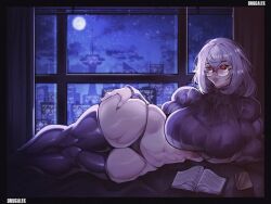 1girls 2d_(artwork) 2d_artwork big_breasts drugalek female female female_focus female_only muscular muscular_female muscular_thighs original original_character panties purple_hair solo solo_female solo_focus sweater thick thick_thighs thighhighs thighs vella_(drugalek)2d