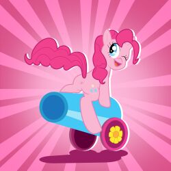 2021 anus background blue_eyes blue_eyes_female cannon colored colored_outline confetti cutie_mark fart fart_fetish female hooves lifting_tail long_hair long_tail mlp_g4 my_little_pony my_little_pony_friendship_is_magic pink_hair pink_hair_female pink_skin pink_skinned_female pink_tail pinkie_pie_(mlp) pony pony_ears pony_tail puckered_anus shadow sitting_on_object smiling snout stinkify style_parody text thick_outline winking