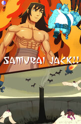 abs ass bird birds comic female human male male_focus muscles muscular_male razter samurai_jack samurai_jack_(character) spacecraft the_scotsman