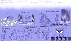 1boy 1girls breasts bulge english_text female frisk frisky_(under(her)tail) huge_ass huge_cock imminent_sex mad_dummy male text thewill under(her)tail undertale undertale_fanfiction water