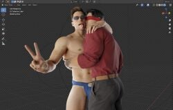 ahe_gao big_ass big_butt bubble_ass bubble_butt gay grabbing_ass hand_on_ass hand_on_butt huge_ass huge_butt hya_cynthartz jockstrap johnny_cage johnny_cage_(new_era) kenshi_takahashi male male_only mortal_kombat mortal_kombat_1_(2023) netherrealm_studios peace_sign round_ass round_butt sunglasses thick_ass thick_butt tongue_out