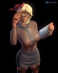 1girls 3d breasts breasts_out clothed clothing female femscout medium_breasts nipple_bulge nipple_outline nipple_slip nipples nipples_visible_through_clothing see-through see-through_clothing see-through_shirt see-through_top sfm solo solo_female team_fortress_2 zeton54