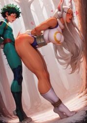 2025 ai_generated big_breasts big_female blush boku_no_hero_academia breasts breasts_bigger_than_head bunny_ears bunny_girl clothed clothed_sex dark-skinned_female dark_skin doggy_style female fit fit_female from_behind from_behind_position hair_grab highres hips izuku_midoriya leshay7 male midoriya_izuku mirko my_hero_academia naughty_face orgasm orgasm_face perfect_body perfect_legs rabbit_ears rolling_eyes rumi_usagiyama sex_from_behind side_view size_comparison size_difference smaller_male standing standing_doggy_style standing_sex tall_female taller_female taller_girl thick_ass thick_thighs thighs uniform white_hair wide_hips