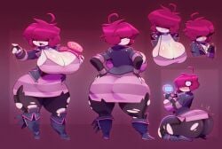 1girls ass big_ass big_breasts bigdad breasts bubble_butt busty character_sheet fat_ass female female_only gaz_membrane hair_over_eyes huge_ass huge_breasts invader_zim large_ass large_breasts pink_hair shortstack solo thick_ass thick_thighs wide_hips