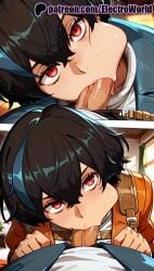1girls 2025 :>= ai_generated artist_name black_hair blowjob blowjob_face cheek_bulge cock deepthroat dick electroworld fellatio female guilty_gear hi_res high_quality high_resolution highres licking multiple_fellatio oral oral_sex patreon patreon_username penis red_eyes short_hair stable_diffusion straight sucking uncensored unika_(guilty_gear) watermark