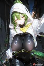 ahoge ai_generated aidroch almost_naked arknights arknights:endfield ass bare_arms bare_shoulders big_ass big_booty big_breasts big_butt black_bodysuit bodysuit booty breasts bubble_butt curvaceous curvaceous_female curvaceous_figure curvy curvy_body curvy_female curvy_figure dragon_girl dragon_tail fair_skin female female_only fluorite fluorite_(arknights) fluorite_(arknights:_endfield) giant_ass giant_boobs giant_booty giant_breasts giant_butt giant_tits glistening_skin glossy_skin glutes green_eyes green_hair green_tail hair_between_eyes heavy_breasts high_ponytail hood hood_up hooded_shrug hoodie hourglass_figure huge_ass huge_boobs huge_booty huge_breasts huge_butt jacket large_ass large_boobs large_booty large_breasts large_butt large_tits latex latex_bodysuit latex_clothes light_skin lingerie lizard_tail long_hair massive_boobs massive_breasts massive_tits nipples nipples_through_clothes oiled_skin open_hoodie open_jacket pale_skin perky_ass perky_breasts plump_ass ponytail reptile_girl round_ass round_breasts scantily_clad see_through_bodysuit see_through_clothes sheer_bodysuit sheer_clothes shiny_clothes shiny_skin shrug(clothing) snake_tail soft_body soft_skin straps sweaty_skin tail thick_thighs thunder_thighs tight_clothes translucent_bodysuit translucent_clothes transparent_bodysuit transparent_clothes visible_nipples voluptuous voluptuous_female voluptuous_figure water_drops wet_clothes wet_skin white_hoodie white_jacket white_shrug wide_hips