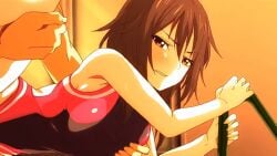 10s 1boy 1girls 2017 animated arm_support black_hair blush breasts censored clothing_aside competition_swimsuit female grabbing_another's_breast groping ikoma_yui indoors leg_hold leg_up male mosaic_censoring one-piece_swimsuit pussy pussy_juice rape sex short_hair spread_legs standing straight sunset swimsuit swimsuit_aside tagme toriko_no_(series) toriko_no_kusari urushibata_takeshi vaginal_penetration