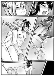 2boys anal anal_sex anthro balls ballsack black_hair comic_page cum cum_in_ass cum_inside cum_while_penetrated doujinshi drcockula erection foreskin foreskin_folds from_behind gay human human_only intact jojo's_bizarre_adventure male male/male male_nipples male_only male_penetrating_male monochrome narancia_ghirga nude_male pannacotta_fugo partially_retracted_foreskin penis perineum retracted_foreskin scrotum shaved_crotch smooth_penis smooth_skinned_male testicles uncut vento_aureo yaoi