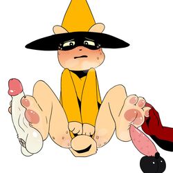 1:1 2boys badger badgerclops barbed_penis blush bodily_fluids cartoon_network clothing covering covering_self disembodied_penis erection feline foot_fetish foot_play footjob furry gay half-closed_eyes hat headgear headwear heavy_breathing hi_res honey_(mao_mao:_heroes_of_pure_heart) male mammal mao_mao:_heroes_of_pure_heart mustelid musteline pawpads penis rodent sharkysocks sheriff_mao_mao_mao sweat testicles white_background witch_hat yaoi