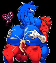 anthro big_ass big_penis black_background blue_ass blue_blush blue_body blue_breasts breasts cum_inside fanon fnf friday_night_funkin friday_night_funkin_mod furry futanari hands_on_ass hedgehog intersex knuckles_the_echidna large_breasts nsfw_lies penis pussy red_hair red_penis red_skin sonic_(series) sucking_nipples thicc thick_thighs vaginal_penetration vaginal_sex white_outline