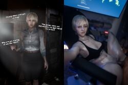 1boy 1girls 3d 40_year_old age_difference blacked blacked_clothing blonde_female blonde_hair bottomless cougar currysfm dark-skinned_male dark_skin indoors interracial interracial_sex light-skinned_female light_skin looking_at_viewer mature mature_female mature_woman older_female_and_younger_male resident_evil resident_evil_9:_requiem sherry_birkin sherry_birkin_(bridgette_haze) short_hair vagina vaginal_penetration vaginal_sex younger_male younger_penetrating_older youthful youthful_face youthful_features youthful_look
