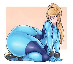 1girls alternate_breast_size ass big_breasts blonde blonde_hair bodysuit breasts female female_only fiffer gigantic_ass huge_ass hyper hyper_ass hyper_butt hyper_thighs large_breasts massive_ass metroid nintendo samus_aran solo thick_thighs wide_hips zero_suit zero_suit_samus