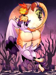 anthro ass big_ass big_breasts big_butt breasts cat_ears cat_tail feet female female_focus female_only halloween huge_ass huge_butt jaeh loree original original_character pumpkin thick_thighs thighs voluptuous wink winking winking_at_viewer