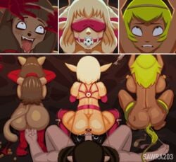 3girls ahe_gao amalia anal_insertion anal_juice animated ass ball_gag bed blindfold blonde_hair bondage breasts cat_tail clitoris cra dark-skinned_female dark_skin dofus domination ecaflip elbow_gloves elf erect_nipples evangelyne female femsub fingering fluffy from_behind furry gag gagged gloves grin huge_ass insertion krossmaga maledom miranda_(wakfu) multiple_girls multiple_subs nipples nude penetration pink_pussy princess_amalia_sheran_sharm punishment rape restrained rogue_(wakfu) rope_bondage sadida sawra203 semen sex sex_toy slave smile straight sweat sweatdrop tail tentacle tongue tongue_out toy vaginal_insertion vaginal_juices vaginal_penetration wakfu wet whip whipping white_ball_gag