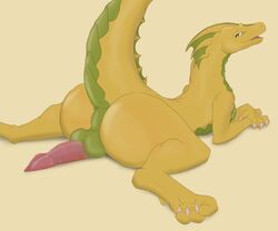 anus araphre araphre_(artist) ass balls claws dragon genitals hi_res lying male male_only on_front penis penis_backwards presenting presenting_hindquarters raised_tail scalie solo spread_legs spreading