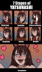 1girls 7_stages_of_big_dick ahe_gao blush brown_hair bunny_ears comic english_text female fucked_silly funny long_hair meme oral_invitation out-of-frame_censoring penis_awe penis_shadow quu-art rwby velvet_scarlatina