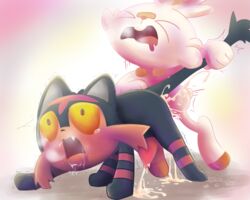 2boys 5:4 anal anal_penetration anal_sex animal_genitalia animal_penis anthro anthro_on_feral anthro_penetrating anthro_penetrating_feral ass bodily_fluids breath cum cum_inside cum_on_ground cum_while_penetrated cumshot digital_media_(artwork) drawing drooling duo ejaculation feline feral feral_penetrated fur furry gay genital_fluids heavy_breathing lagomorph leporid litten male male_only male_penetrating mammal murkrowoncrack nintendo open_mouth orgasm pain penetration penile_penetration penis pokémon_(species) pokemon pokemon_(species) pokemon_sm pokemon_ss quadruped rabbit rough_sex saliva scorbunny sex simple_background tail tail_grab tail_pull tears tongue trembling video_games white_body white_fur yaoi zoophilia