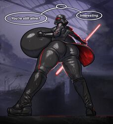 ass big_ass big_breasts borisalien breasts dat_ass english_text female female_only huge_ass huge_breasts hyper hyper_breasts jedi:_fallen_order lightsaber second_sister seductive solo solo_female star_wars text trilla_suduri