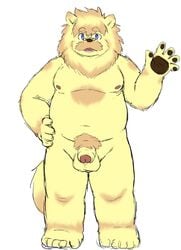 2020 absurd_res anthro balls belly canid canine canis domestic_dog eyewear flaccid genitals glasses hi_res kemono male male_only mammal moobs navel nipples overweight overweight_male penis reddo12340 simple_background solo white_background