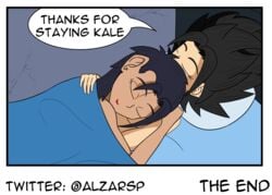 2girls alzar caulifla comic cuddling dragon_ball dragon_ball_super english_text female female_only kale multiple_girls night_out saiyan sleeping text yuri