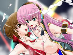 boobs female female_only lesbian megurine_luka meiko vocaloid yuri