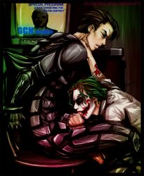 batman batman_(bruce_wayne) batman_(series) bruce_wayne dc_comics gay joker male male_only oral the_dark_knight yaoi